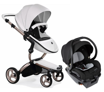 Mima Xari 4G + Maxi Cosi Mico XP Max Travel System Bundle - Rose Gold - Snow White / Black / Essential Black - TRVL-A116-03-SW-BLK-IC337FNA