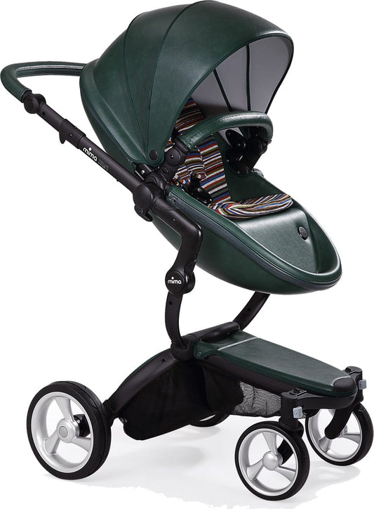 Mima Xari Complete Stroller, Black - British Green / Autumn Stripe - A112-02-BBGAS