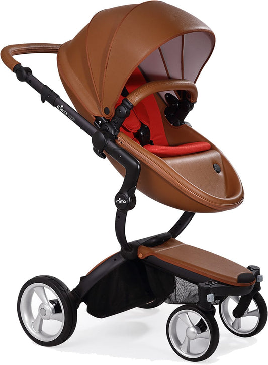 Mima Xari Complete Stroller, Black - Camel / Ruby Red - A112-02-BCR