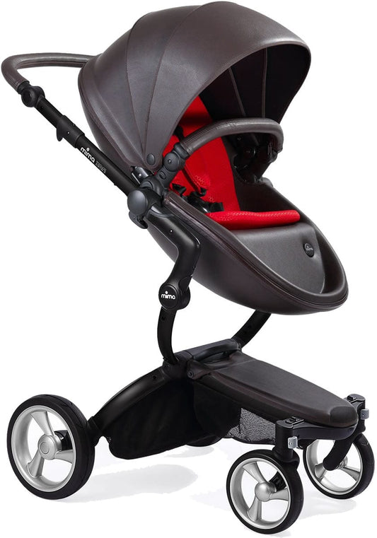 Mima Xari Complete Stroller, Black - Chocolate Brown / Ruby Red - A112-02-BCBR