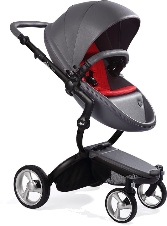 Mima Xari Complete Stroller, Black - Cool Grey / Ruby Red - A112-02-BCGR