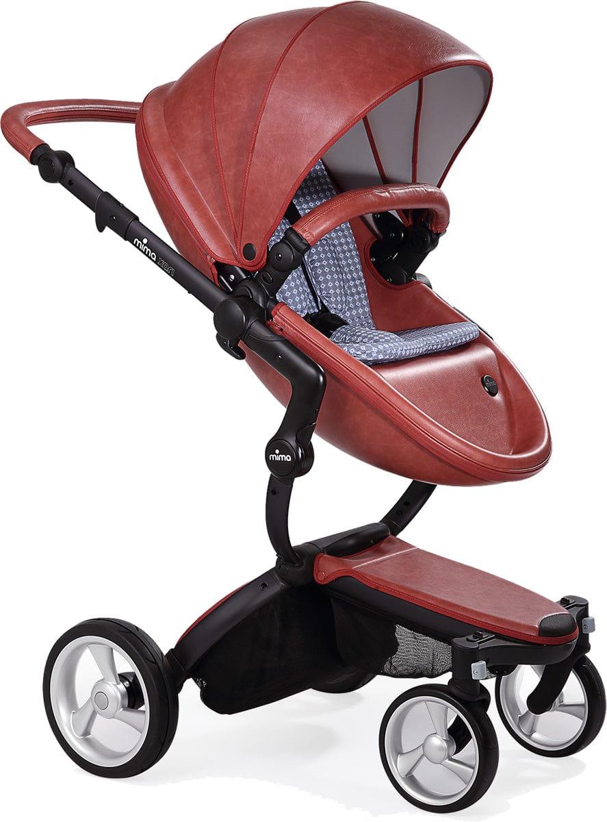 Mima Xari Complete Stroller, Black - Sicilian Red / Retro Blue