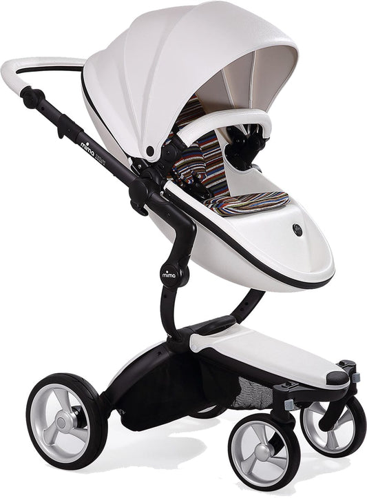 Mima Xari Complete Stroller, Black - Snow White / Autumn Stripe - A112-02-BSWAS