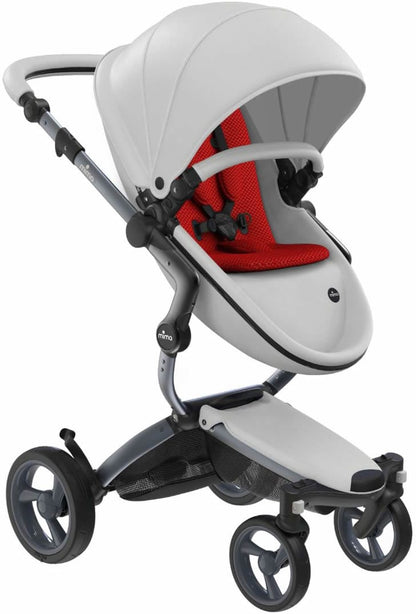 Mima Xari Complete Stroller, Graphite - Snow White / Ruby Red