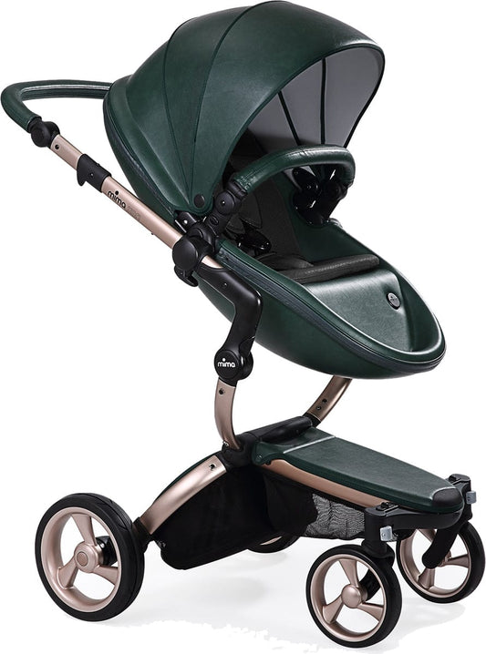 Mima 2019 Xari Complete Stroller, Rose Gold - British Green / Black - A112-03-RGBGB