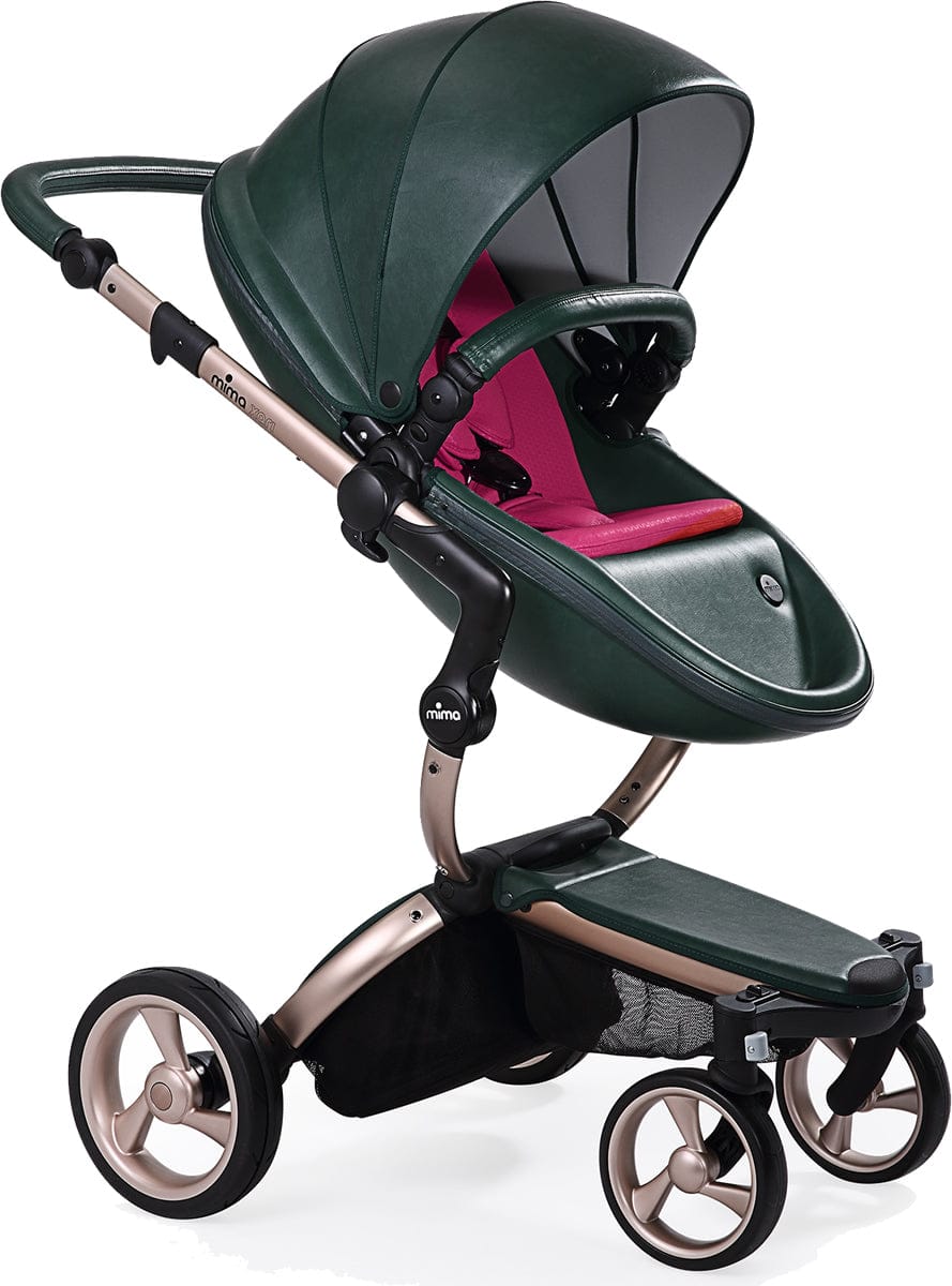 Mima 2019 Xari Complete Stroller, Rose Gold - British Green / Magenta - A112-03-RGBGM