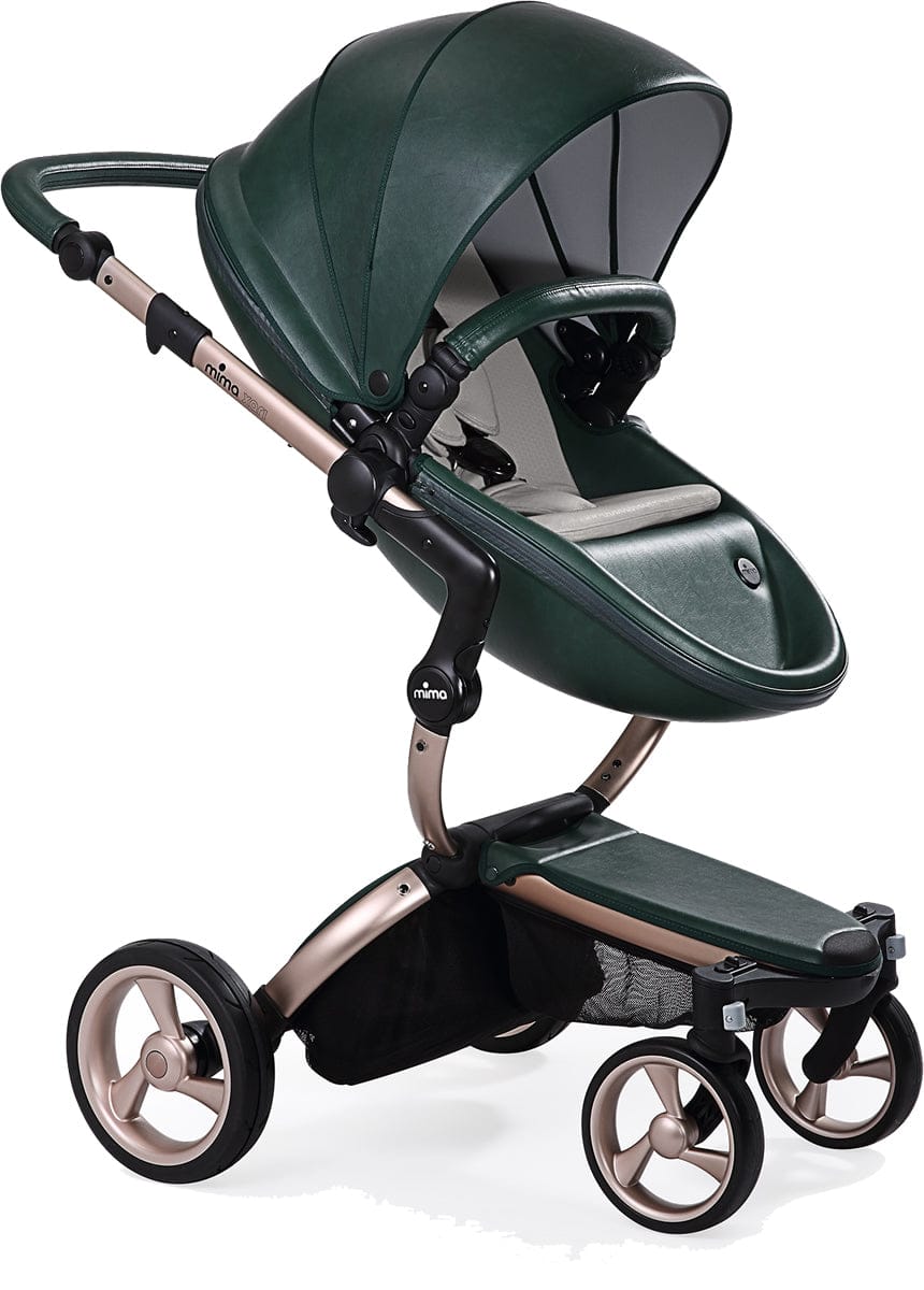 Mima 2019 Xari Complete Stroller, Rose Gold - British Green / Stone White - A112-03-RGBGSW