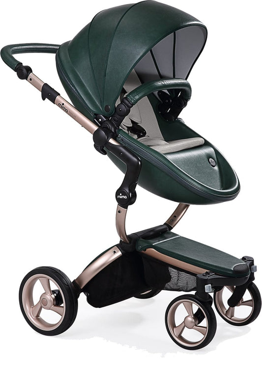 Mima 2019 Xari Complete Stroller, Rose Gold - British Green / Stone White - A112-03-RGBGSW