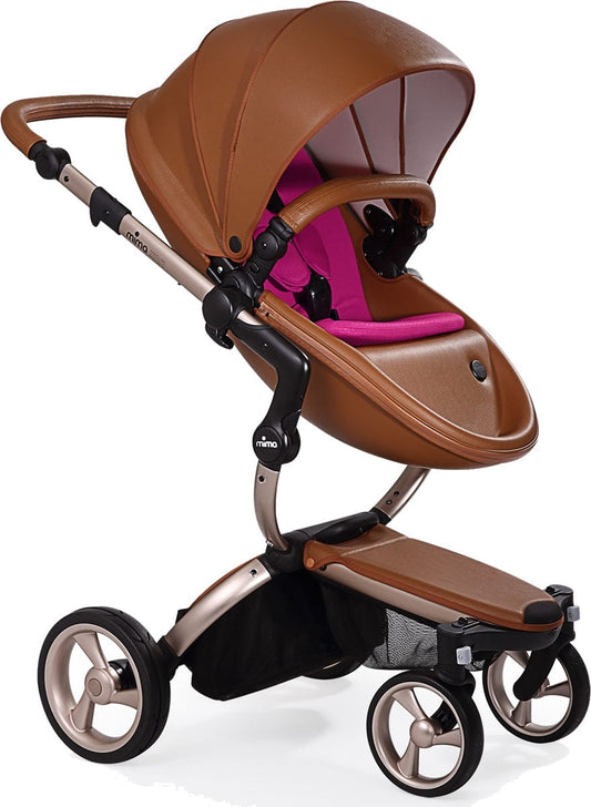 Mima 2019 Xari Complete Stroller, Rose Gold - Camel / Magenta - A112-03-RGCM