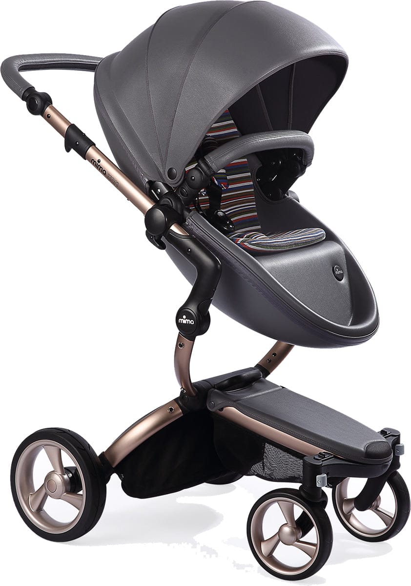 Mima 2019 Xari Complete Stroller, Rose Gold - Cool Grey / Autumn Stripes - A112-03-RGCGAS