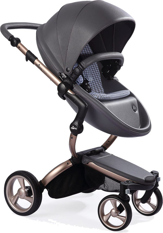 Mima 2019 Xari Complete Stroller, Rose Gold - Cool Grey / Retro Blue - A112-03-RGCGRB
