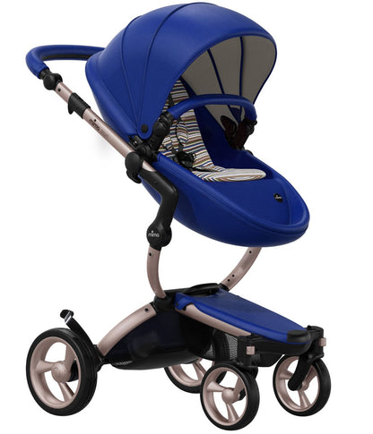 Mima 2019 Xari Complete Stroller, Rose Gold - Royal Blue / Autumn Stripes - A115-03-RGRBAS