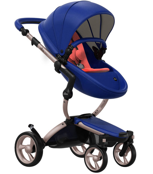 Mima 2019 Xari Complete Stroller, Rose Gold - Royal Blue / Coral Red - A115-03-RGRBCR