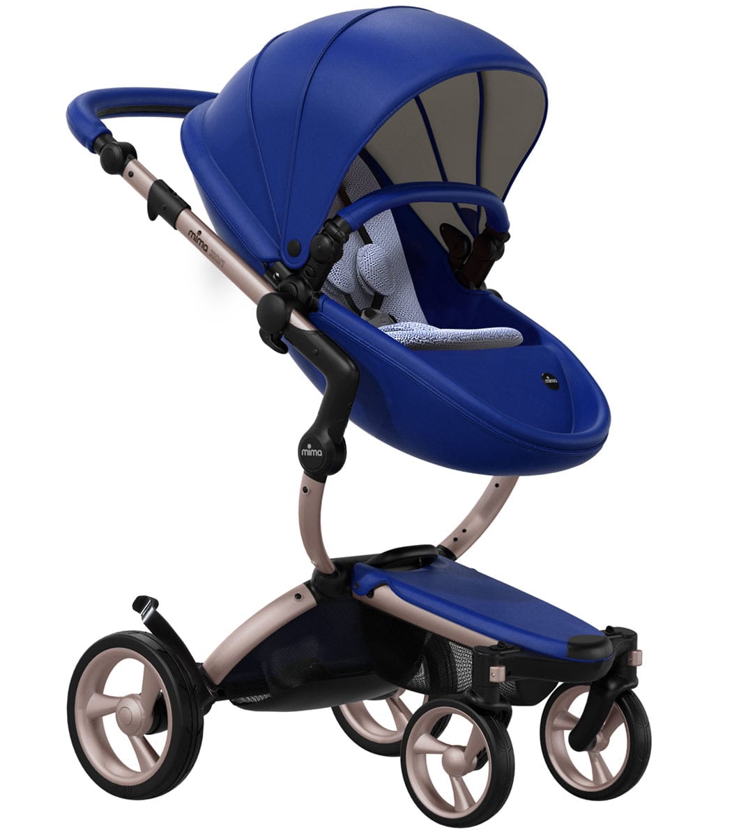 Mima 2019 Xari Complete Stroller, Rose Gold - Royal Blue / Pixel Blue - A115-03-RGRBXB