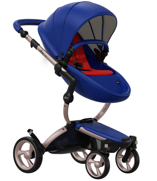 Mima 2019 Xari Complete Stroller, Rose Gold - Royal Blue / Ruby Red - A115-03-RGRBR