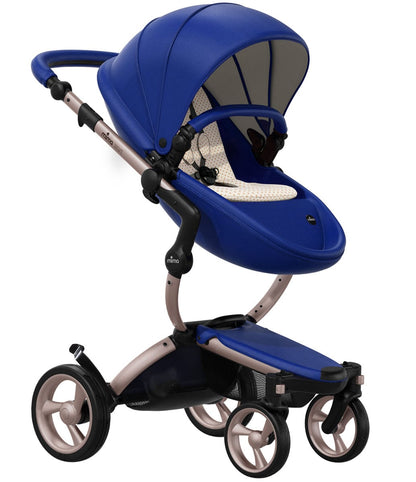 Mima 2019 Xari Complete Stroller, Rose Gold - Royal Blue / Sandy Beige - A115-03-RGRBSB