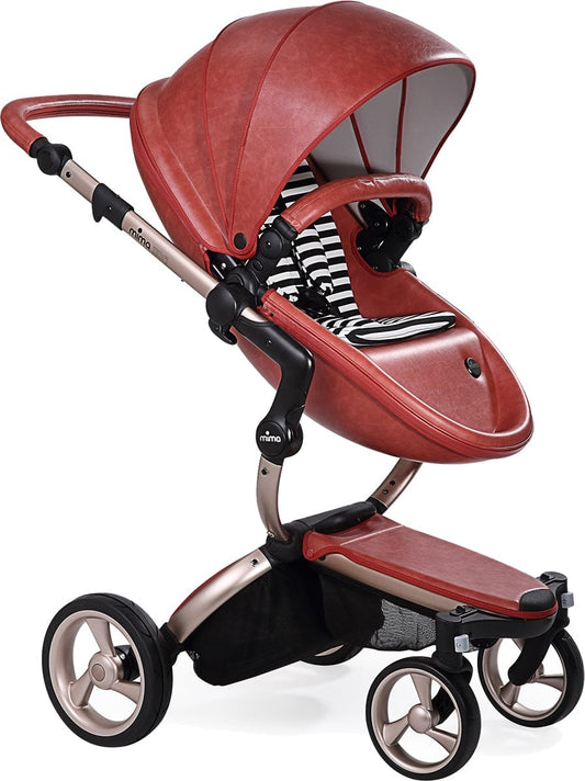 Mima 2019 Xari Complete Stroller, Rose Gold - Sicilian Red / Black & White - A112-03-RGSRBW