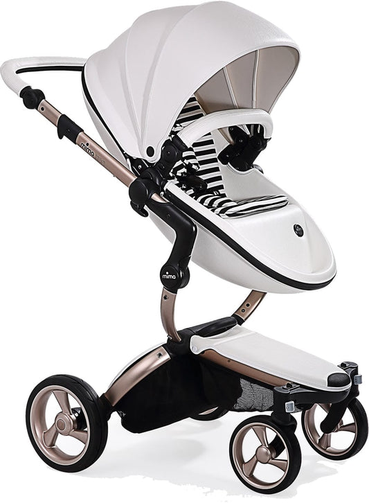 Mima G4 Xari Complete Stroller Bundle - Rose Gold - Snow White / Black & White (Albee Exclusive) - A112-03-RGSWBW-2