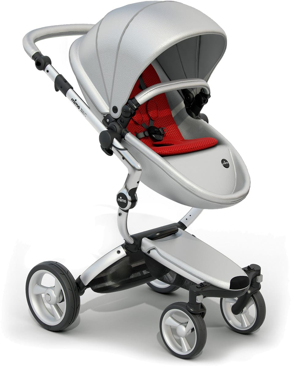 Mima Xari Complete Stroller, Silver - Argento / Ruby Red - A112-01-SAR