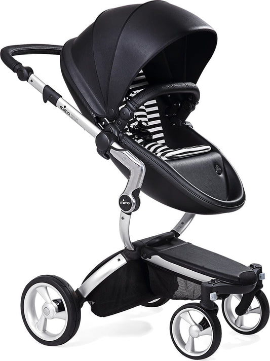 Mima Xari Complete Stroller, Silver - Black / Black & White - A115-01110BW