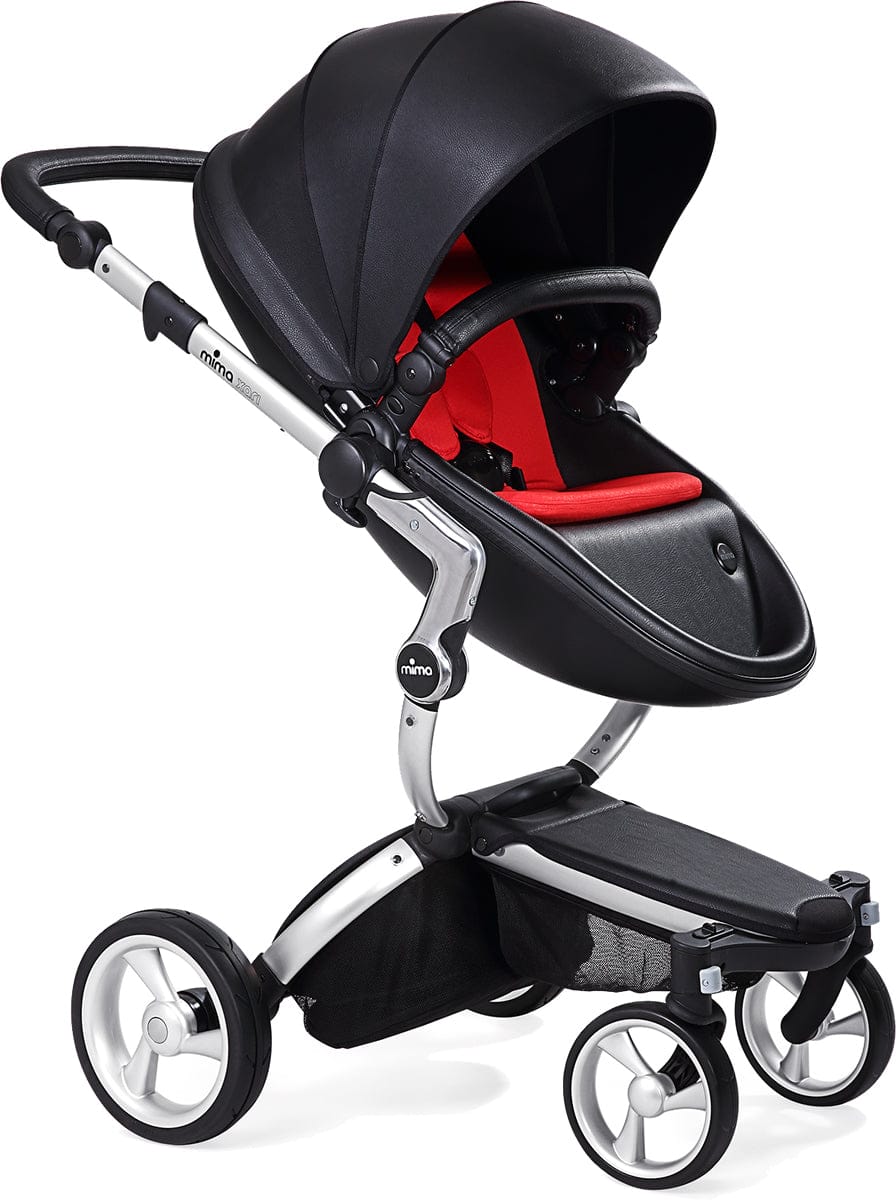 Mima Xari Complete Stroller, Silver - Black / Ruby Red