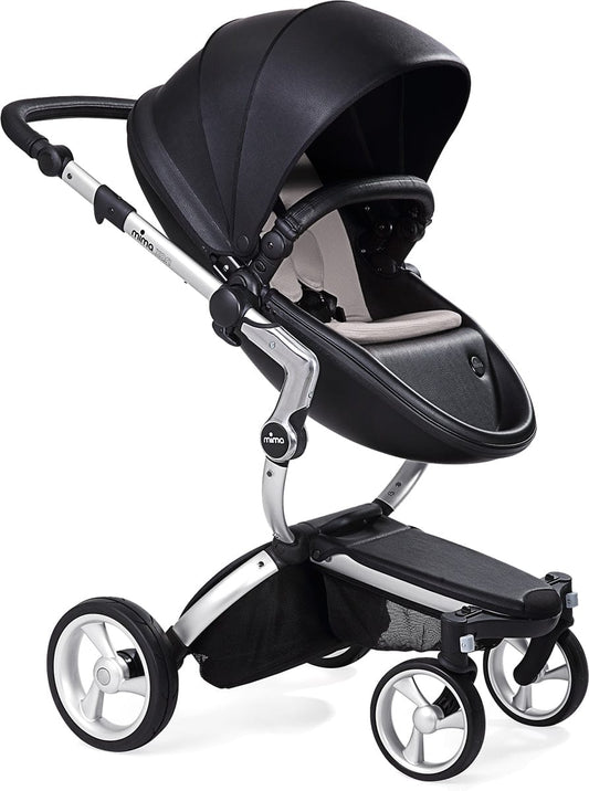 Mima Xari Complete Stroller, Silver - Black / Stone White - A115-01110SW