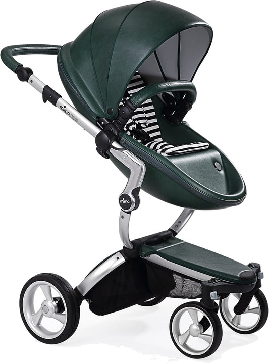 Mima Xari Complete Stroller, Silver - British Green / Black & White - A112-01-SBGBW