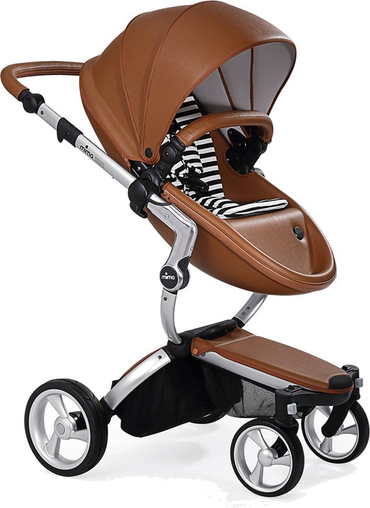 Mima Xari Complete Stroller, Silver - Camel / Black & White - A115-01609BW