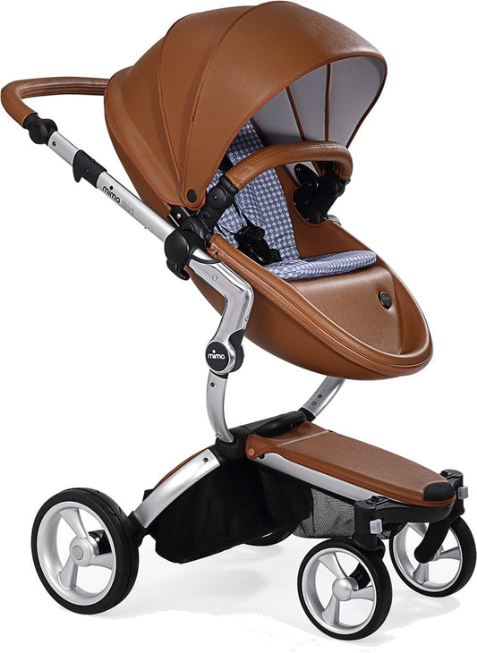 Mima Xari Complete Stroller, Silver - Camel / Retro Blue - A112-01-SCRB