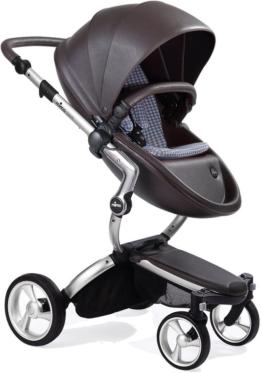 Mima Xari Complete Stroller, Silver - Chocolate Brown / Retro Blue - A112-01-SCBRB