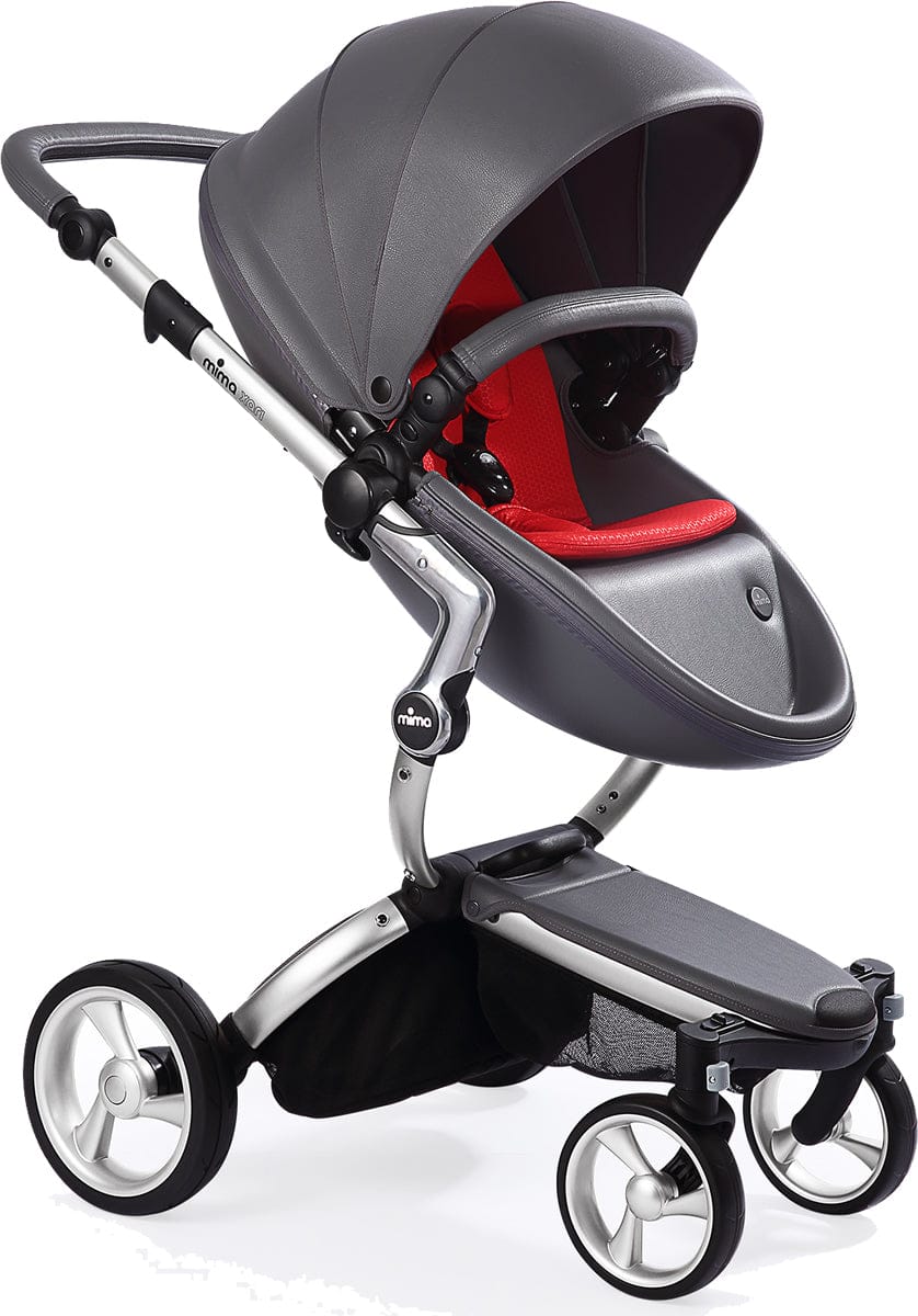 Mima Xari Complete Stroller, Silver - Cool Grey / Ruby Red - A112-01-SCGR