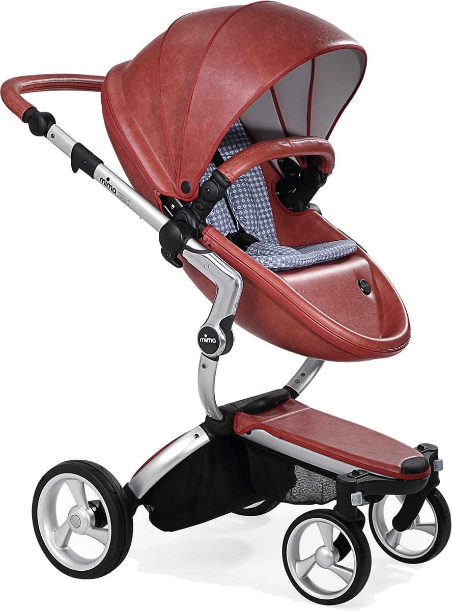 Mima Xari Complete Stroller, Silver - Sicilian Red / Retro Blue