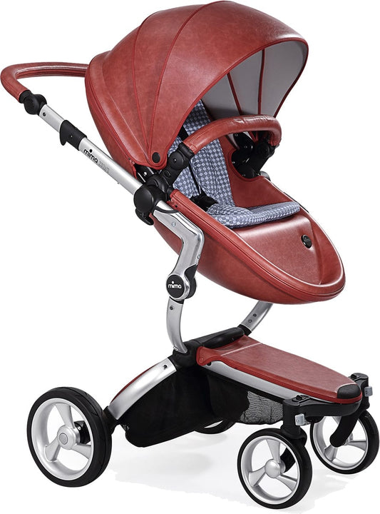 Mima Xari Complete Stroller, Silver - Sicilian Red / Retro Blue - A112-01-SSRRB
