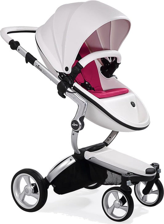 Mima Xari Complete Stroller, Silver - Snow White / Magenta - A112-01-SSWM