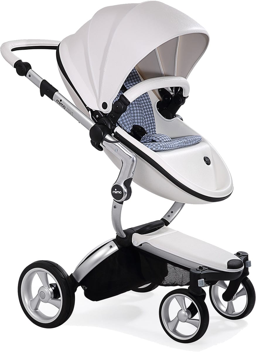 Mima Xari Complete Stroller, Silver - Snow White / Retro Blue - A112-01-SSWRB