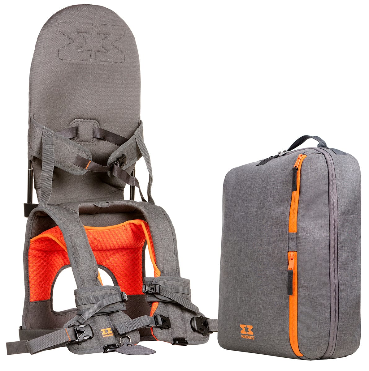 MiniMeis G4 Backpack - Grey/Orange - MMRSGrey-Melange
