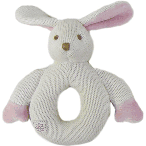 MiYim Organic Teether Knitted Bunny with Pink Ears
