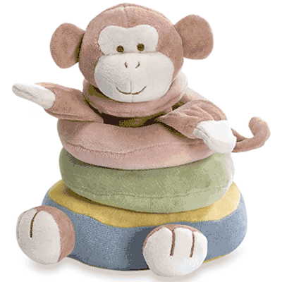 MiYim Simply Organic 3 Ring Monkey Stacker Plush Toy 0-3 Months - 28130