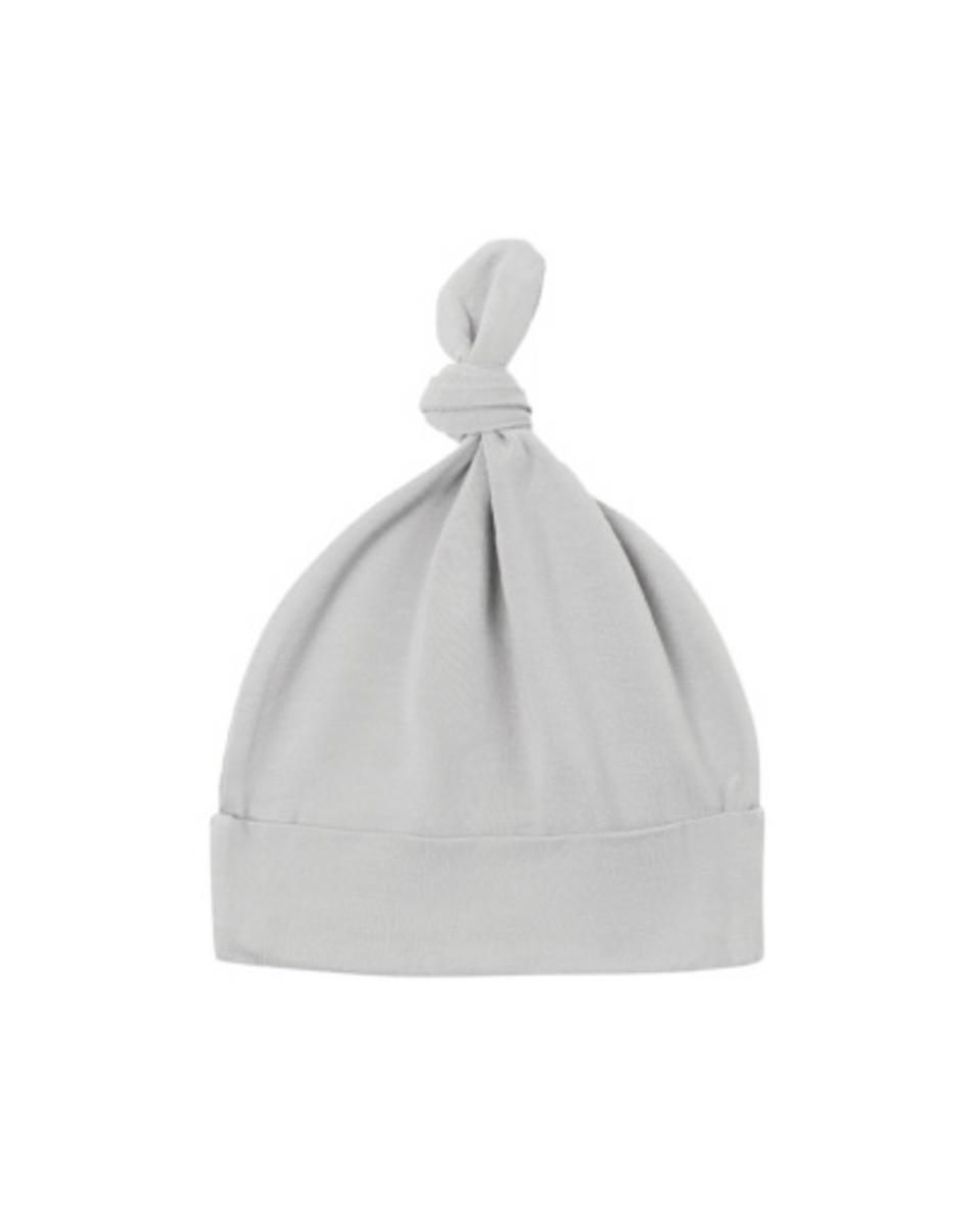Light grey Quincy Mae baby knotted hat