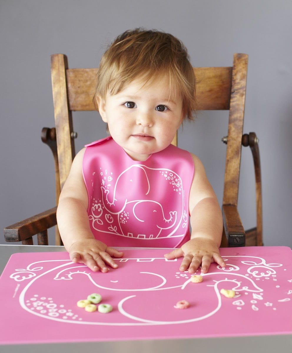 Modern-Twist Bucket Bib - Elephant Hugs Pink - BB07