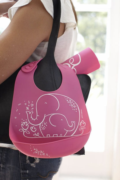 Modern-Twist Bucket Bib - Elephant Hugs Pink - BB07