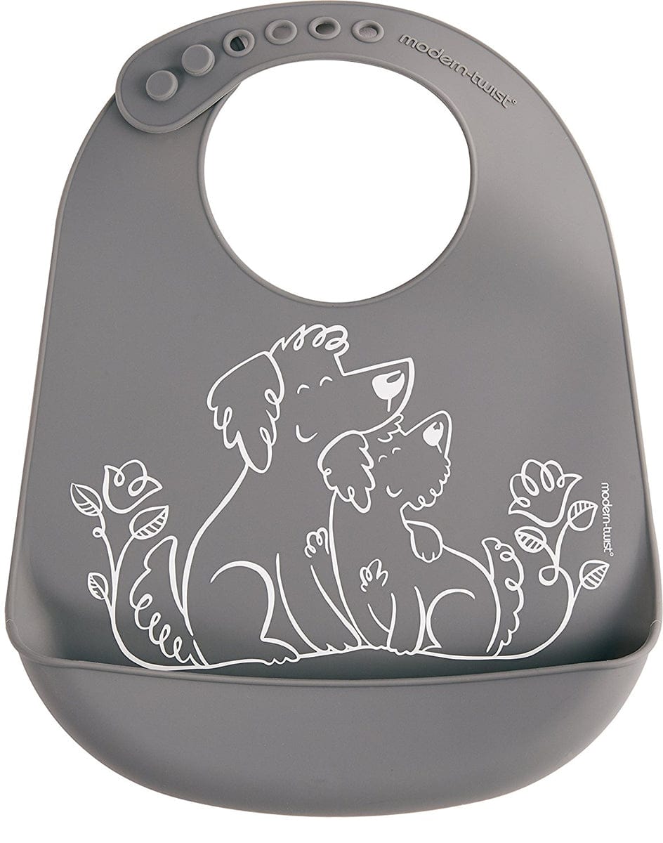 Modern-Twist Bucket Bib - Puppy Love Grey - BB13