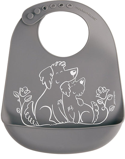 Modern-Twist Bucket Bib - Puppy Love Grey - BB13