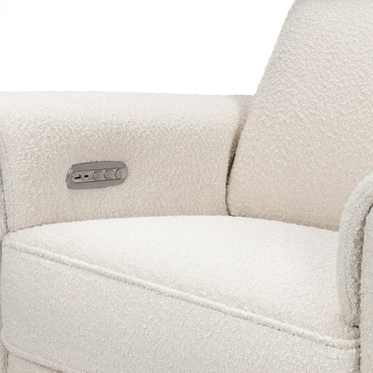 Monogram by Namesake Willa Plus Electric Glider Recliner w/ Electric Headrest - Ivory Boucle w/Light Wood Base - B17186WBLB