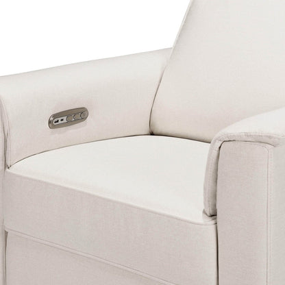 Monogram by Namesake Willa Plus Electric Glider Recliner w/ Electric Headrest - Performance Cream Eco-Weave w/Light Wood Base - B17186PCMEWLB