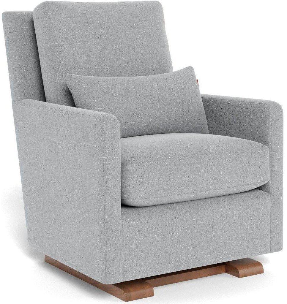 Monte Design Como Glider - Walnut Base / Nordic Grey Fabric - QUICK SHIP - QS-COMO-WAL-NG
