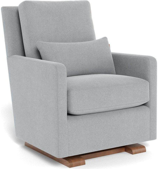 Monte Design Como Glider - Walnut Base / Nordic Grey Fabric - QUICK SHIP - QS-COMO-WAL-NG
