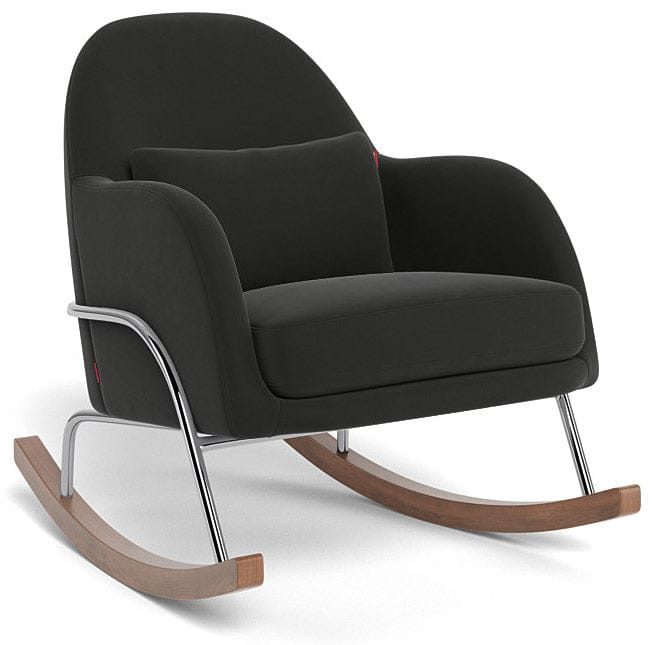 Monte Design Jackie Rocker - Chrome Base / Black Performance Microfiber Fabric - JACKIE-CHR-BLACK