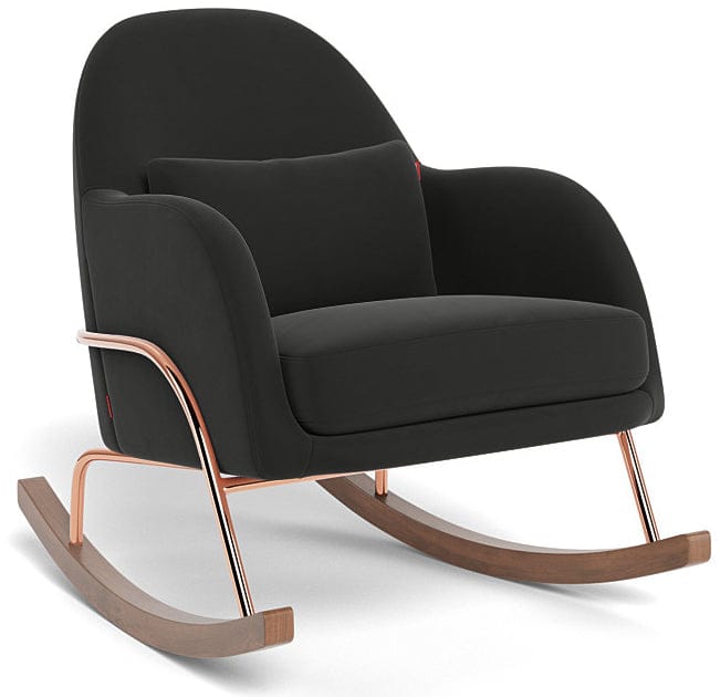 Monte Design Jackie Rocker - Rose Gold Copper Base / Black Performance Microfiber Fabric - JACKIE-RGC-BLACK
