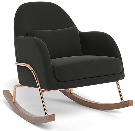 Monte Design Jackie Rocker - Rose Gold Copper Base / Black Performance Microfiber Fabric - JACKIE-RGC-BLACK